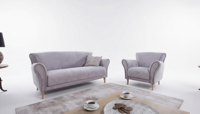 Sofagarnitur 3+1 Sitzer Sofas Couch Polster Garnitur Klassische Couchen Stoff