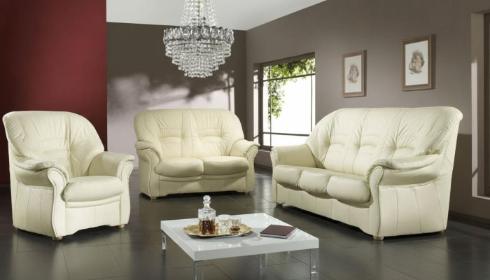 Sofas Couch Polster Garnitur Couchen Kunstleder Sofagarnitur 3+2+1