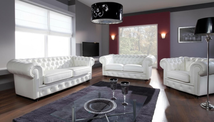Klassische Chesterfield Couch 3+1 Sitzer Set Sofa Garnitur Samt Garnituren