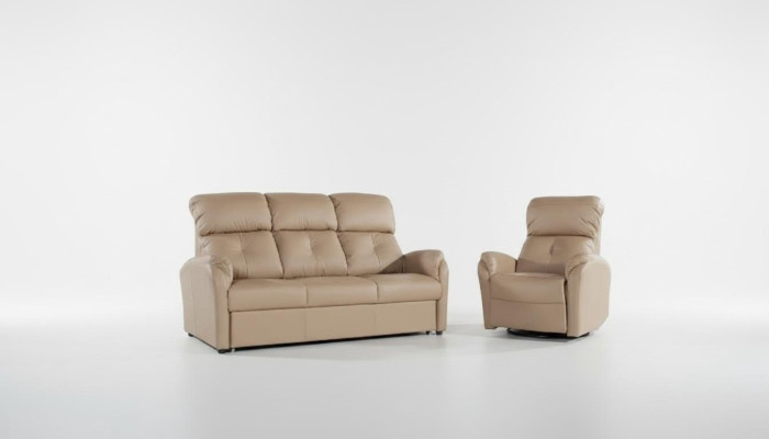 Echtleder Sofagarnitur 3+1 Sitz Modernes Sofa Couch Design Deko Polster