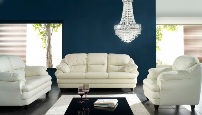 Sofagarnitur 3+1 Sitzer Set Design Sofas Polster Deko Couchen Leder Relax