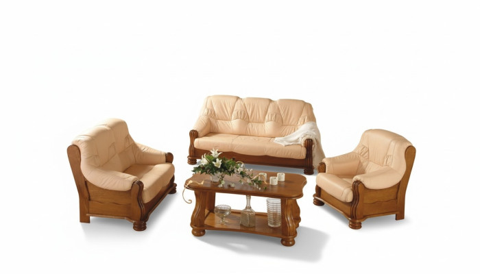 Dreisitzer Couch Klassische Couch Polster Sofa 3 Sitzer Leder Couchen