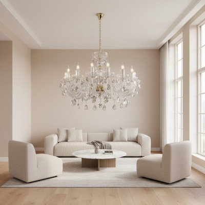 Klassischer Leuchte Lampe Kronleuchter Decken Beleuchtung Kristall Neu Bohemia