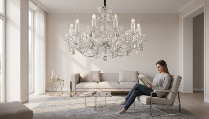 Kron Leuchter Lampe Leuchte Decken Lampen Kristall Leuchten Beleuchtung Klassik