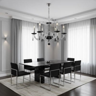 Kronleuchter Antik Stil Leuchte schwarz Leuchte Decken Lampen Luster Lampe Neu
