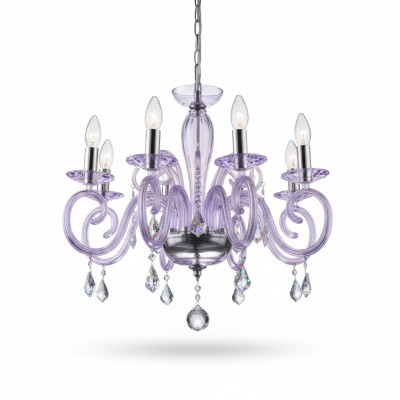 Bohemia Modern Leuchte Decken Leuchte Leuchter Kristall Lila Lampe Kronleuchter