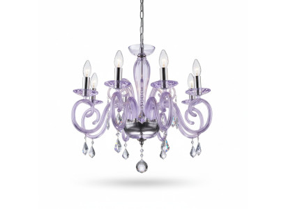 Bohemia Modern Leuchte Decken Leuchte Leuchter Kristall Lila Lampe Kronleuchter
