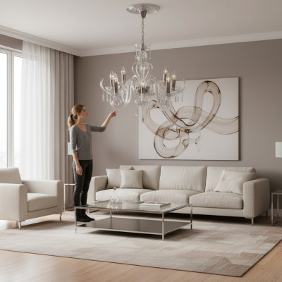 Bohemia Modern Leuchte Decken Leuchte Leuchter Kristall Lampe Kronleuchter Gold