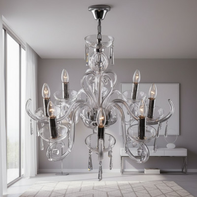 Bohemia Modern Leuchte Decken Leuchte Leuchter Kristall Lampe Kronleuchter Gold