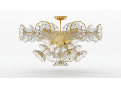 Design Kronleuchter Bohemia Decken Leuchte Gold Kristall Lampe Lampen Leuchten