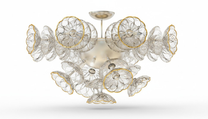 Decken Lampe Hänge Pendel Leuchte Luster Kronleuchter Elite Bohemia Flower Neu