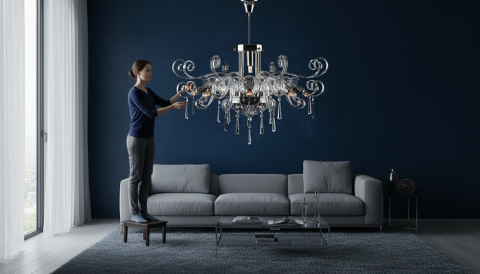 Lampe Luster Kristall Leuchten Decken Hänge Kronleuchter Lampen Leuchte Bohemia