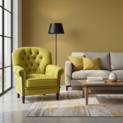 Ohrensessel Sessel Fernseh Stuhl Polster Sofa 1 Sitzer Relax Chesterfield