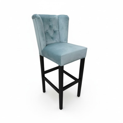 Blauer Barhocker 2-er Set Stoff Barstühle Bar Hocker Tresen Stuhl Chesterfield Stühle