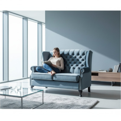 Sofa 2 Sitzer Chesterfield Polster Design Luxus Couch Sofas Ohrensessel