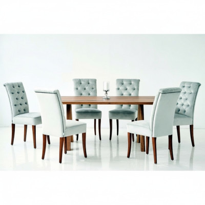 Design Esszimmer Tisch 4 Chesterfield Lehnstühle Esszimmer 5tlg. Garnitur