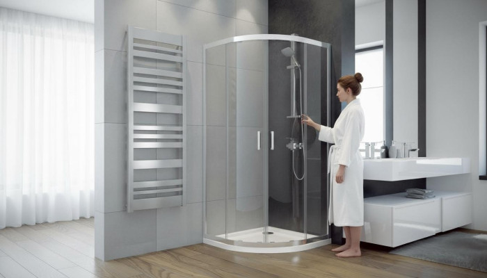 Exclusive Duschkabine Viertelkreis Eckdusche Duschabtrennung Glas