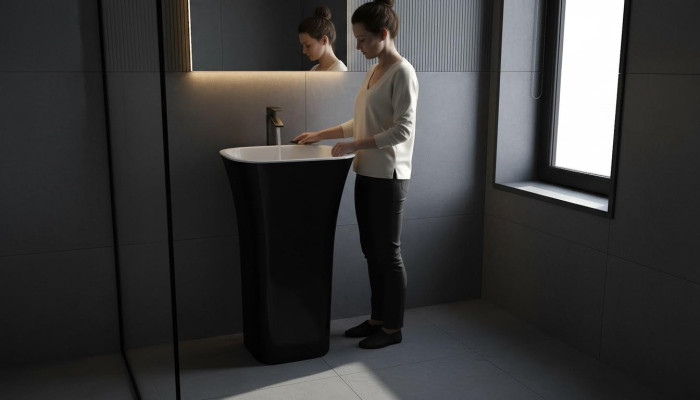 Modernes Design Waschbecken Acryl Stand Bad Freistehender Waschtisch