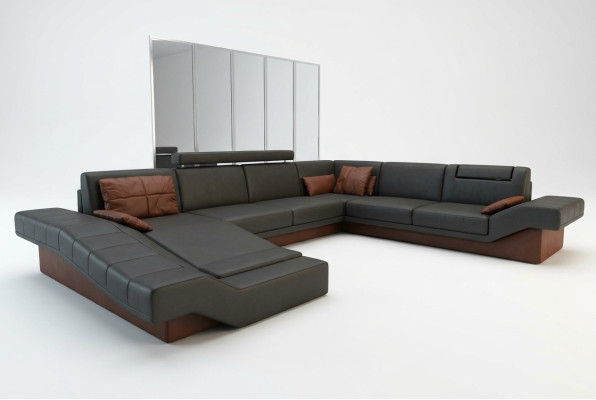 XXL Wohnlandschaft Design Polster Garnitur Ecksofa mit USB Big Sofa Neu Couch