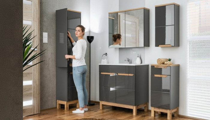Design Möbel Badezimmer Bad Set Garnitur Schrank Waschbecken Badmöbelsets 5tlg.