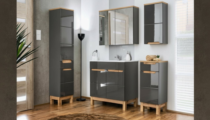 Design Möbel Badezimmer Bad Set Garnitur Schrank Waschbecken Badmöbelsets 5tlg.