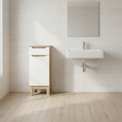 Badmöbel Unterschrank Regale Standfüßen Hochglanz weiß Badschrank