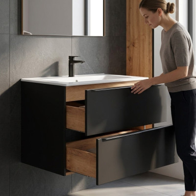 luxus Waschbecken Waschtisch unterschrank schrank becken waschtische bad 80cm