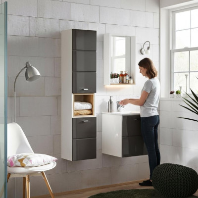 3-tlg. Waschplatz Badmöbel Badezimmer Set Waschtisch Waschbecken