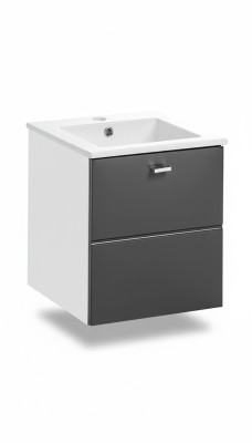 Badmöbel Set 40cm Waschbecken mit Unterschrank Waschtisch Schublade Hängeschrank