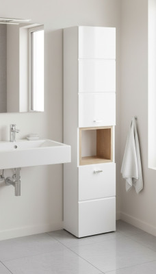 Badezimmerschrank Badmöbel Schrank Hochschrank Dekorative Badschrank Regal