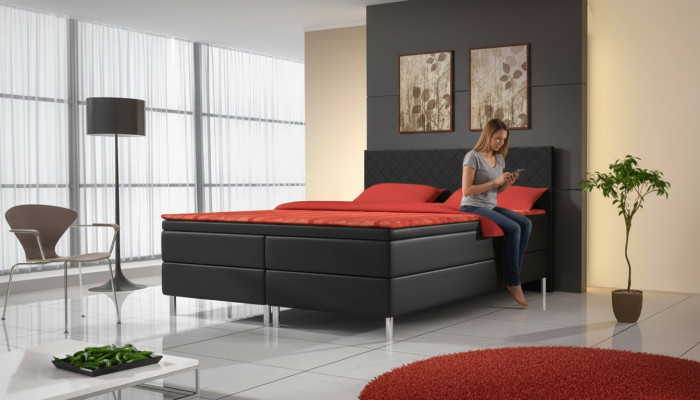 Polsterbett Betten Bett Polster Kunstleder Designer Hotel Doppel Luxus Design