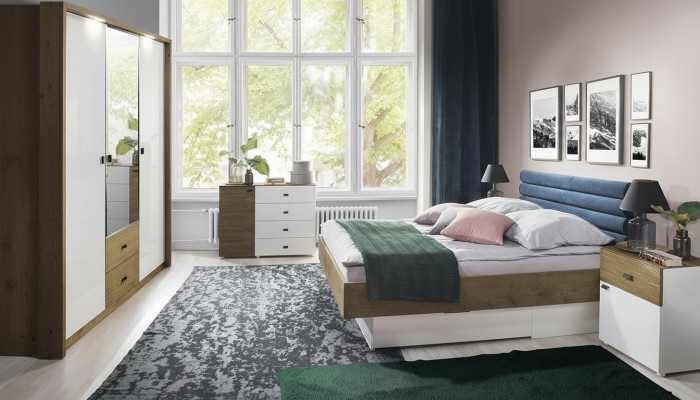 Schlafzimmer Set Bett 2 Nachttischen Klassisches Bettegestell Design Möbel 3tlg