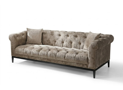Edle Luxus Chesterfield Sofa Couch Polster Stoff Leder Couchen Polster