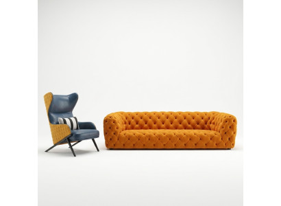 Extra Luxus Klasse Sofa - Chesterfield Big XXL Couch - Viersitzer Sitz Polster