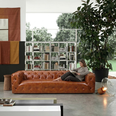 Ledersofa Kunstleder Couch Big - Sofa Luxus Wohnzimmer Sitz Polster Viersitzer