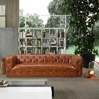 Ledersofa Kunstleder Couch Big - Sofa Luxus Wohnzimmer Sitz Polster Viersitzer