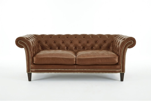 Chesterfield Mens Club Sofa Couch Leder Polster Zweisitzer Braun NEW jvmoebel ®