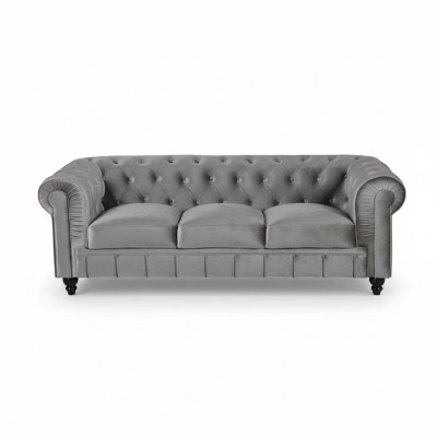 Chesterfield Sofa Couch Polster Stoff Leder Couchen  Polster Garnitur 3 Sitzers