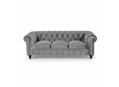 Chesterfield Sofa Couch Polster Stoff Leder Couchen  Polster Garnitur 3 Sitzers