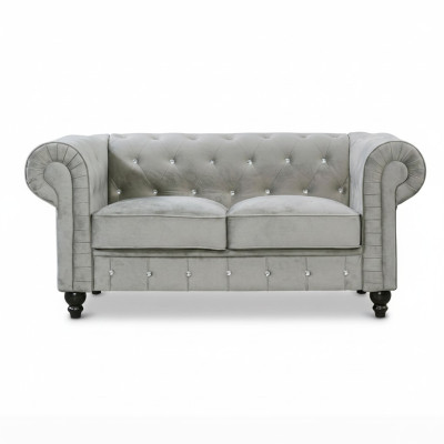 Chesterfield Sofa Couch Polster Stoff Leder Couchen Polster Garnitur 2 Sitzer