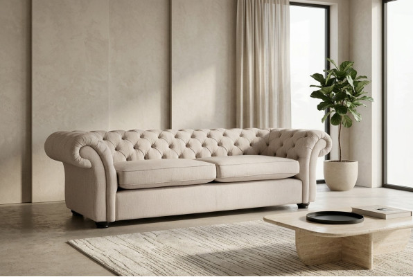 Englische Sitz Polster Couch - Textil Sofa Schlaf Sofas Couchen Neu