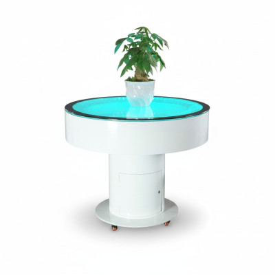 Runder Tisch Stehtisch Bar Rund Tische LED Wasser Spiel Beleuchtet LED