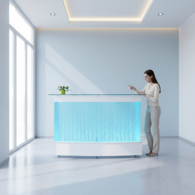 Wasser Wand Design Bar Thresen Theke Säule Beleuchtete Luxus Tische