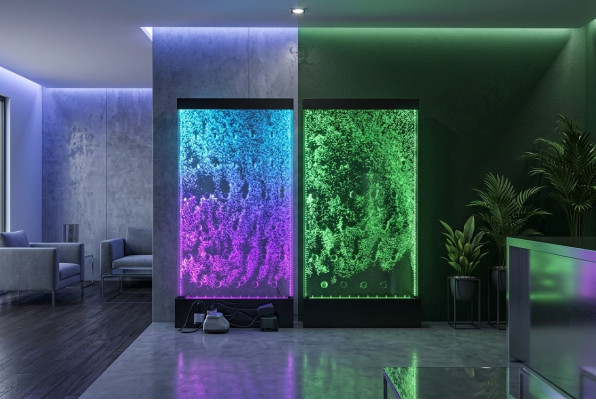 Wandpaneel mit Wasserblasen LED Wasserwand Designer Wasser Wand