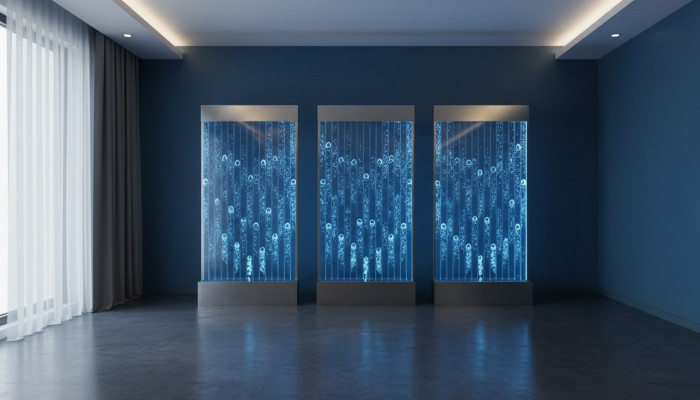 Wandpaneel mit Wasserblasen LED Neu Wasserwand Designer Wasser Wand Beleuchtete