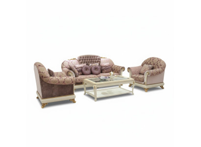 Sofagarnitur 3+1+1 Sitzer Set Design Sofas Polster Klassische Couchen