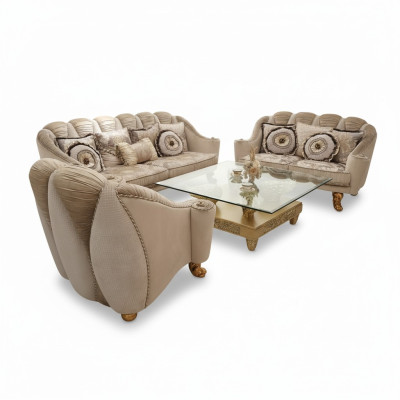 Klassische Sofagarnitur 3+2+1 Barock Rokoko Antik Stil Sofa Couch