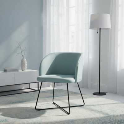 Design Stuhl Sitz Praxis Ess Zimmer Stühle Textil Stoff Polster Warte Kanzlei