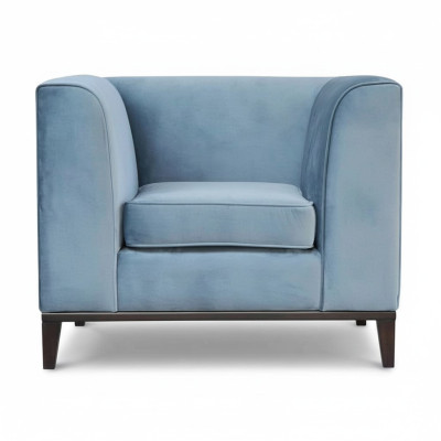 Sessel Stuhl 1x Esszimmer Fernseh Lounge Textil Sitz Blau Modern Polsterstuhl
