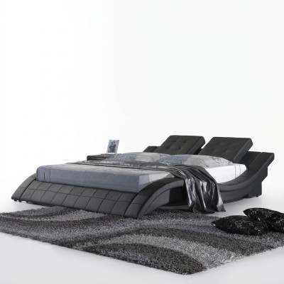 Doppelbett Designer Bett Ehebett Polsterbett Schlafzimmer Lederbett Neu